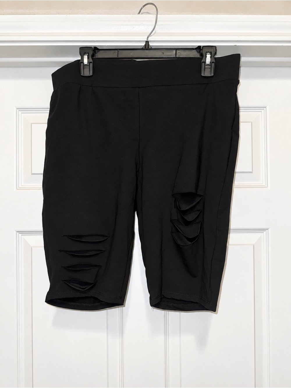 Torrid Black Women's High-Waist Distressed Bike Shorts